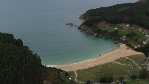 Aerial view of Xilloi Beach and the coastline of Lugo Spain. Aerial view of Xilloi Beach and the coastline of Lugo Spain.