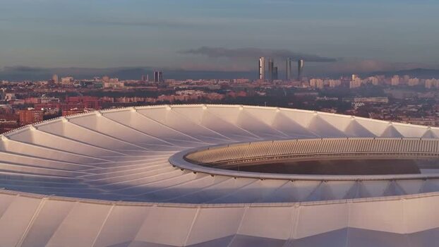 Aerial view of Riyadh Air Metropolitano Stadium in Madrid Spain.