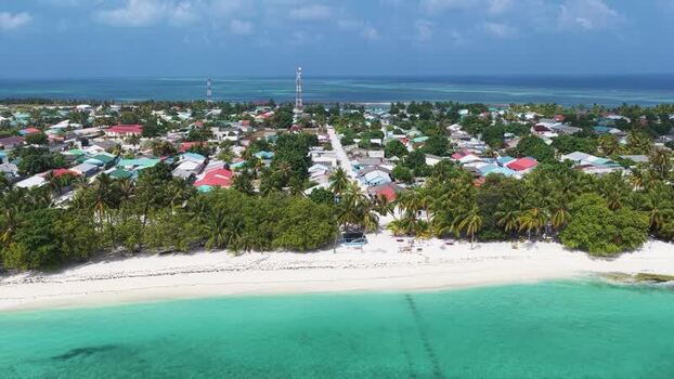 Aerial view of Makunudhoo island and turquoise waters Maldives. Aerial view of Makunudhoo island and turquoise waters Maldives.