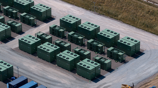 Aerial view of Hams Hall battery energy storage system in the UK Aerial view of Hams Hall battery energy storage system in the UK