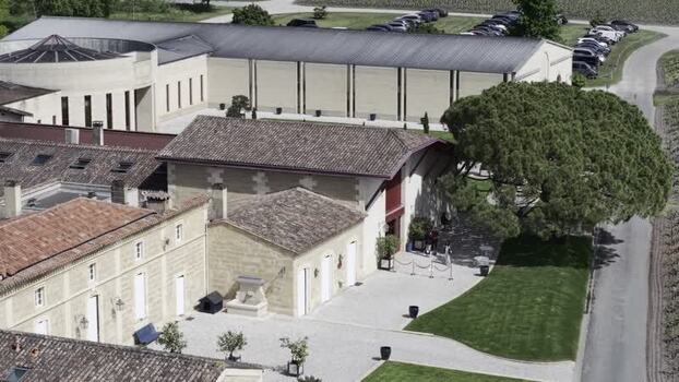 Aerial view of Domaine de Chevalier winery in Leognan France. Aerial view of Domaine de Chevalier winery in Leognan France.