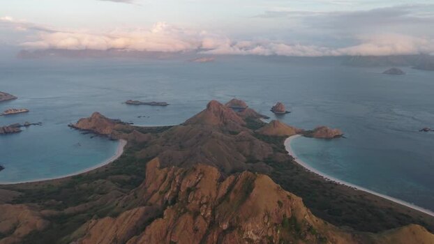 Aerial view of Padar Island in Komodo Indonesia.