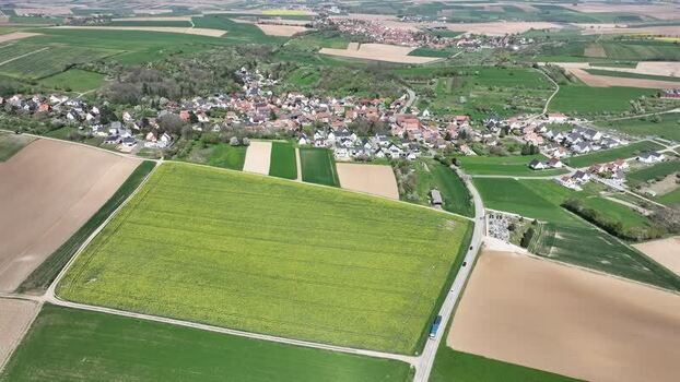 Aerial view of Wintzenheim Kochersberg France.
