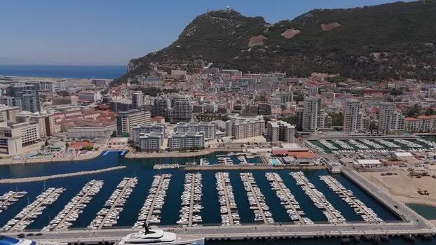 Aerial view of Mid Harbour Small Boats Marina in Gibraltar Gibraltar. Aerial view of Mid Harbour Small Boats Marina in Gibraltar Gibraltar.
