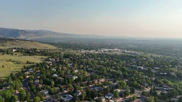 Aerial view of NCAR Foothills Laboratory in Boulder United States. Aerial view of NCAR Foothills Laboratory in Boulder United States.