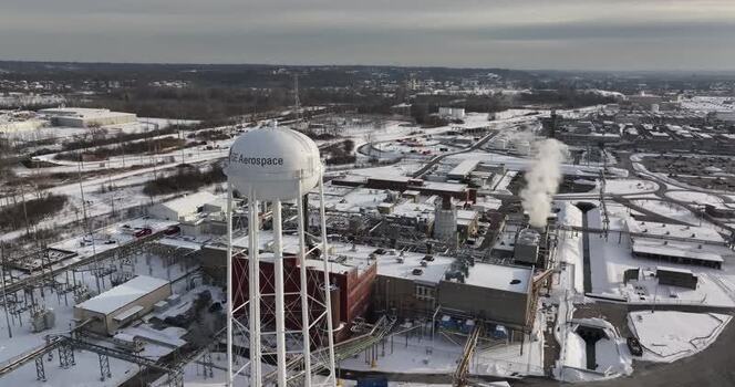 Aerial view of the GE Aerospace facility in Reading United States. Aerial view of the GE Aerospace facility in Reading United States.