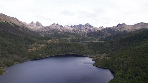 Aerial view of Dientes de Navarino peaks in Chile. Aerial view of Dientes de Navarino peaks in Chile.