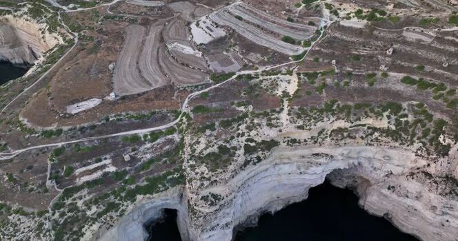 Aerial view of Sanap Cliffs Malta.