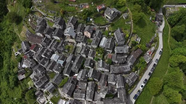 Aerial view of Corippo Albergo Diffuso Switzerland. Aerial view of Corippo Albergo Diffuso Switzerland.