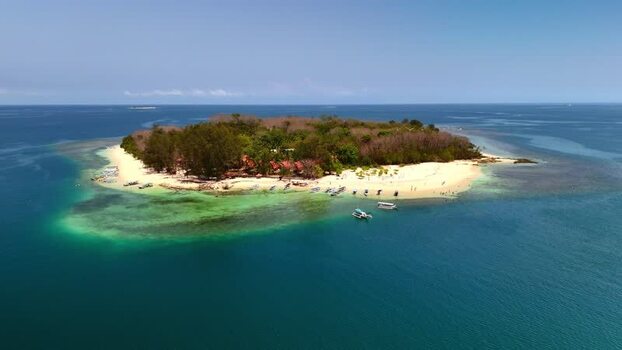 Aerial view of Gili Nanggu island and turquoise waters Indonesia. Aerial view of Gili Nanggu island and turquoise waters Indonesia.