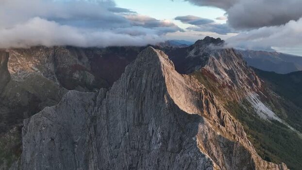 Aerial view of Pizzo d Uccello mountain in Italy.
