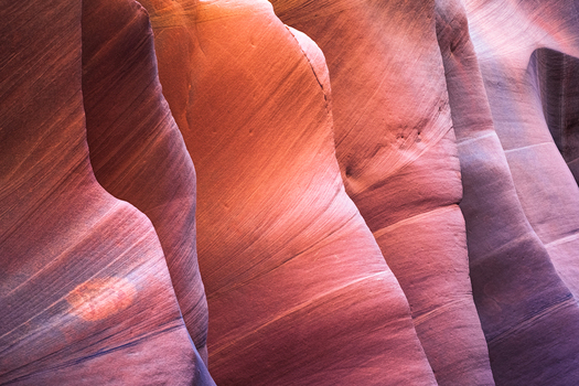 View of the vibrant undulating sandstone formations sculpted by time and elements creating a mesmerizing dance of light and shadow Escalante Utah United States.