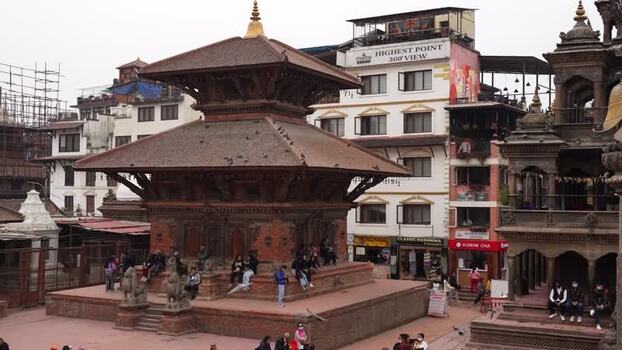 View of Kathmandu Durbar Square and traditional temples Nepal.
