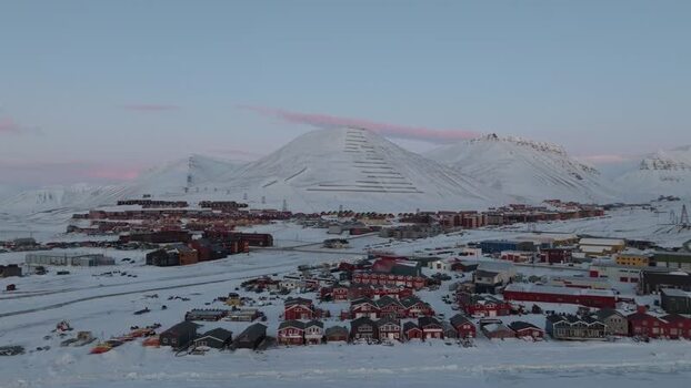 Aerial view of Longyearbyen in the arctic Svalbard and Jan Mayen. Aerial view of Longyearbyen in the arctic Svalbard and Jan Mayen.