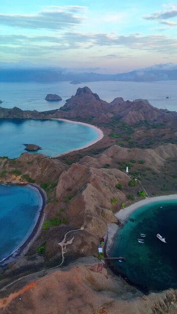Aerial view of Padar Island in Komodo National Park Indonesia. Aerial view of Padar Island in Komodo National Park Indonesia.
