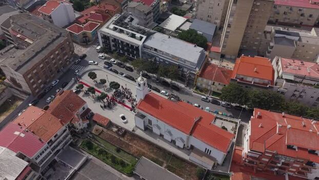 Aerial view of Igreja de Nossa Senhora do Desterro Portugal.