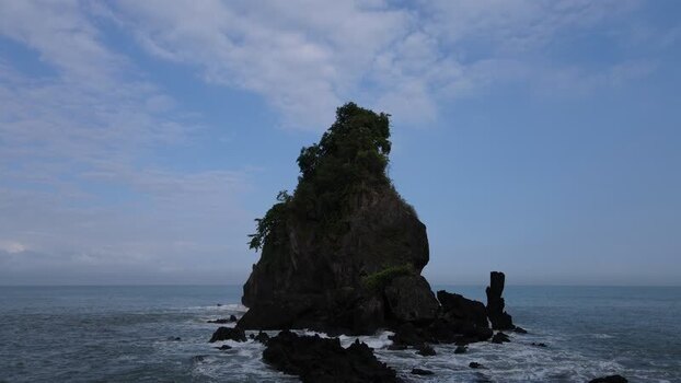 Aerial view of Pantai Karang Agung Kebumen sea stack Indonesia. Aerial view of Pantai Karang Agung Kebumen sea stack Indonesia.