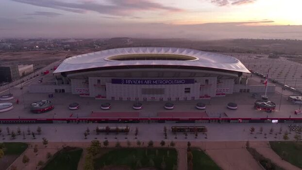 Aerial view of Riyadh Air Metropolitano Stadium in Madrid Spain.