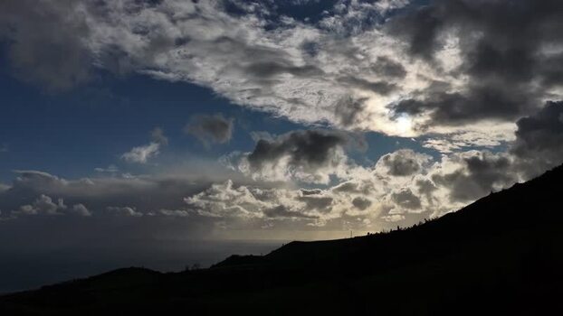 Aerial view of mountain silhouette Portugal.