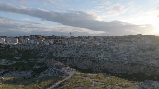 Aerial view of Sassi di Matera Italy.