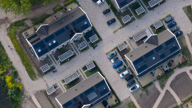Aerial view of Modern Residential Housing in Kwadijkerpark Purmerend Aerial view of Modern Residential Housing in Kwadijkerpark Purmerend