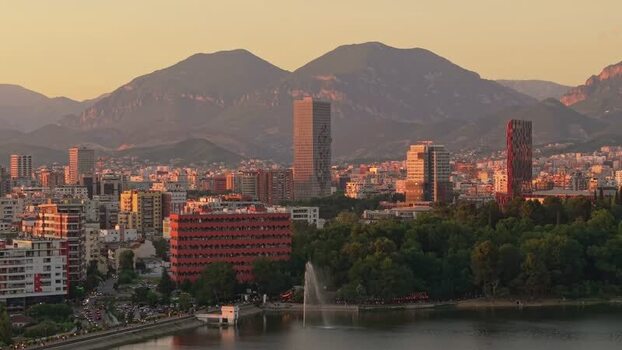 Aerial view of Tirana skyline and Dajti Mountain Albania. Aerial view of Tirana skyline and Dajti Mountain Albania.