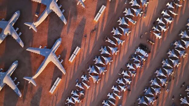 Aerial view of airplanes and fighter jets United States. Aerial view of airplanes and fighter jets United States.