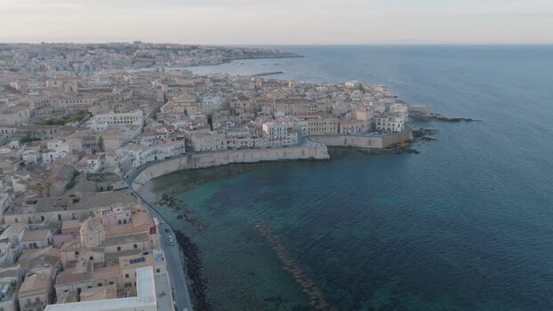 Aerial view of the Island of Ortigia in Syracuse Italy. Aerial view of the Island of Ortigia in Syracuse Italy.