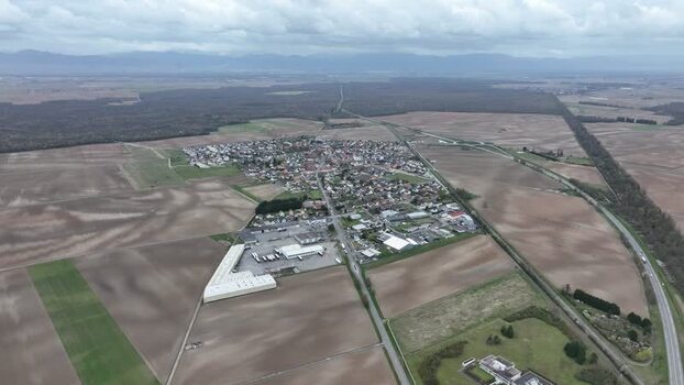 Aerial view of Neuf Brisach France.