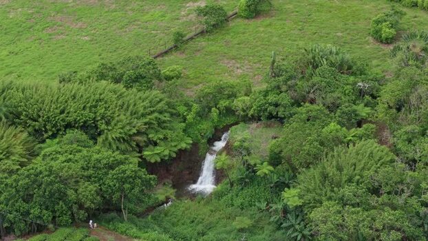 Aerial view of a waterfall in Bois Cheri Mauritius. Aerial view of a waterfall in Bois Cheri Mauritius.