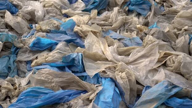 View of a large pile of plastic waste and bags Bangladesh. View of a large pile of plastic waste and bags Bangladesh.