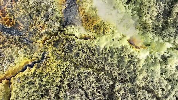 Aerial view of sulfur deposits in the Danakil Desert Ethiopia. Aerial view of sulfur deposits in the Danakil Desert Ethiopia.