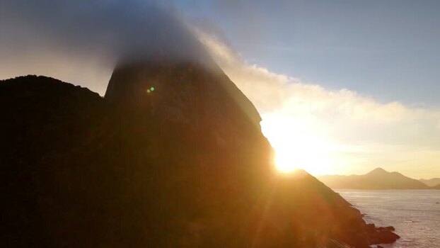 Aerial view of Sugarloaf Mountain at sunset in Rio de Janeiro Brazil. Aerial view of Sugarloaf Mountain at sunset in Rio de Janeiro Brazil.
