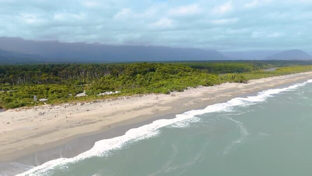 Aerial view of Haast Highway coastline New Zealand. Aerial view of Haast Highway coastline New Zealand.