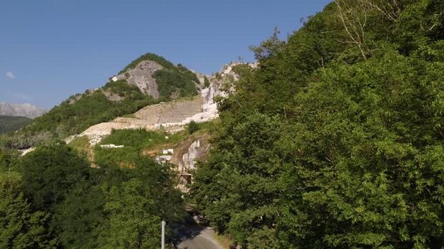 Aerial view of Carrara marble quarries Italy. Aerial view of Carrara marble quarries Italy.
