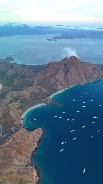 Aerial view of Komodo National Park and Padar Island Indonesia. Aerial view of Komodo National Park and Padar Island Indonesia.