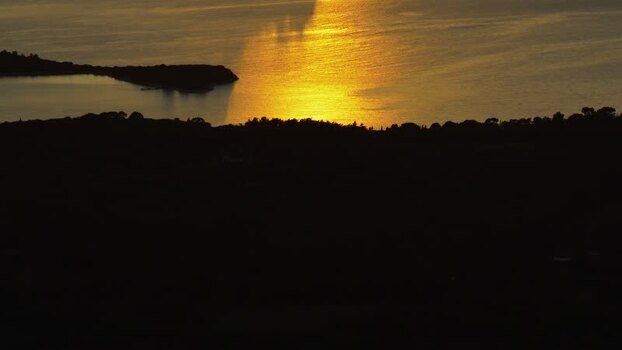 Aerial view of Brijuni National Park at sunset Croatia.
