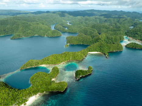 Aerial view of the lush green islands and turquoise lagoons of Bucas Grande in Siargao Philippines. Aerial view of the lush green islands and turquoise lagoons of Bucas Grande in Siargao Philippines.