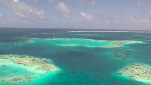 Aerial view of Los Roques archipelago Venezuela.