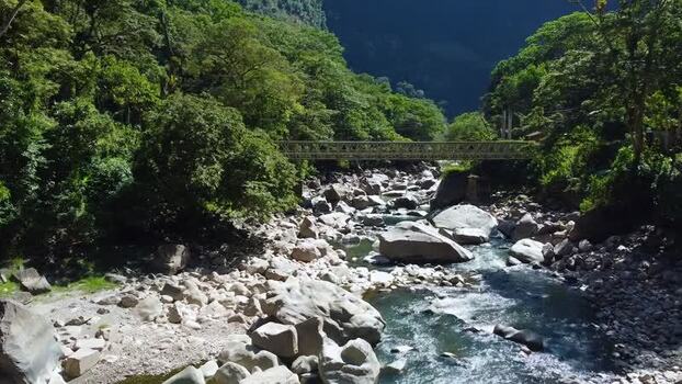 Aerial view of Urubamba River in a lush valley Peru. Aerial view of Urubamba River in a lush valley Peru.