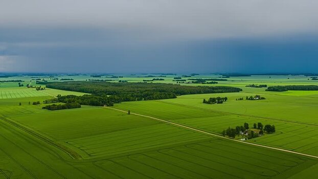 Aerial view of green fields and forests in Latvia. Aerial view of green fields and forests in Latvia.