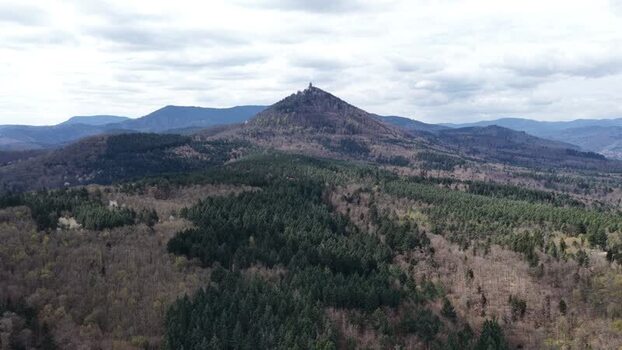 Aerial view of Haut Koenigsbourg castle France.