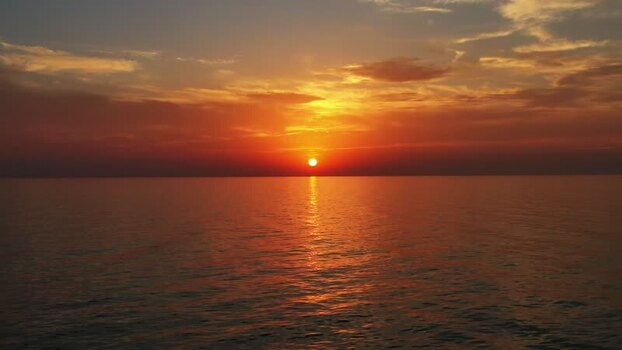 Aerial view of sunset over the Adriatic Sea in Montenegro. Aerial view of sunset over the Adriatic Sea in Montenegro.
