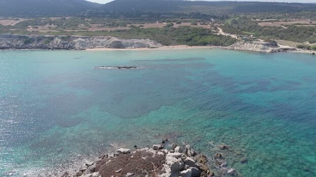 Aerial view of the coastline in Famagusta Northern Cyprus.