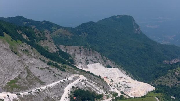 Aerial view of Carrara marble quarries in Tuscany Italy. Aerial view of Carrara marble quarries in Tuscany Italy.