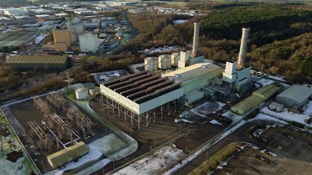 Aerial view of Corby Power plant United Kingdom.