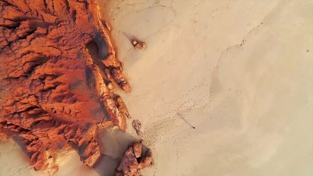 Aerial view of James Price Point Broome Australia.