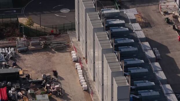 Aerial view of Kao Data facility in Harlow United Kingdom.
