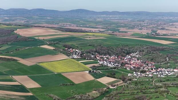 Aerial view of Wintzenheim Kochersberg France.