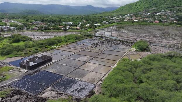Aerial view of Salines de Yemen Tamarin salt pans Mauritius. Aerial view of Salines de Yemen Tamarin salt pans Mauritius.